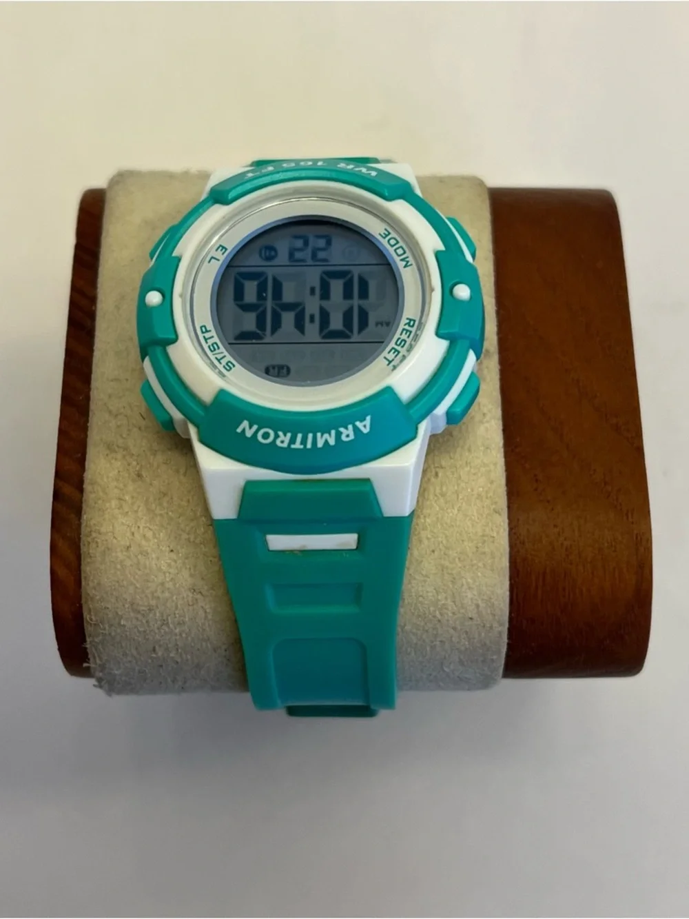 Women's ARMITRON Pro Sport Bright Green & White Digital LCD Chrono Watch 45/7110